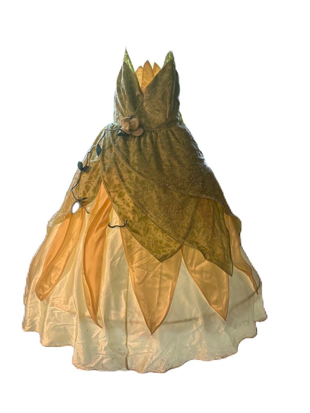 Disney Tiana Hoop Dress Costume Large W/ Headband Princess and Frog Green